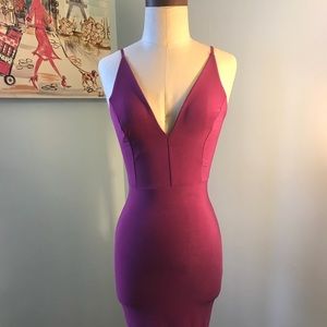 Magenta midi dress